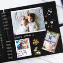 Bstorify Scrapbook Album 60 Pages (8 x 8 inch) Black Thick 250gsm Kraft Paper, Corner Protectors - Scrap Book, Ribbon Closure - Ideal for Your Scrapbooking Albums, Art & Craft Project