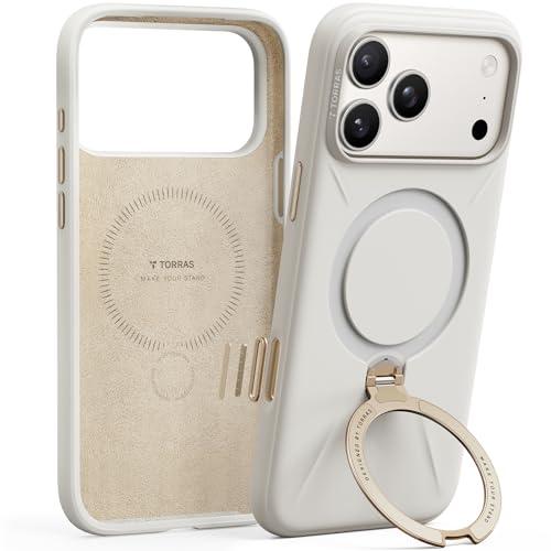 Amazon.com: TORRAS Q3 Silicone 360 Spin for iPhone 17 Pro Case with Stand, Fit for MagSafe, Magnetic Ring Kickstand with Camera Control, Liquid Silicone Rubber Soft Phone Case for iPhone 17 Pro 6.3'', Light Ivory : Cell Phones & Accessories