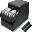 YURSENJIE Truck Center Console Organizer Between Seat for Minivans, SUVs, Middle Van Bench Organizer for Floor Console Organizer Storage Box with Locking Design