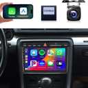 2+64G Android Car Radio Stereo for Audi A4/S4/RS4 (2002-2007) Seat Exeo (2008-2012) with Wireless Carplay Android Auto, 9 Touch Screen Mirror Link WiFi GPS Bluetooth FM RDS EQ Backup Camera SWC