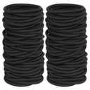 120 Pieces Black Hair Ties for Thick and Curly Hair Ponytail Holders Hair Elastic Band for Women or Men(4mm)