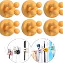 Silicone Toothbrush Holders - 6Pcs Razor Hooks Adhesive Wall Mounted for Hanging Towel Key Plug Cable, Utility Decor Stick to Dorm Room Door Function for Kitchen Bathroom Home Office, Yellow
