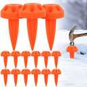 Mizelu 14 Pcs Driveway Marker Mount Stakes, Orange Reflective Mount Stake, Snow Ground Spike Stake for Driveways Pathways Walkways Parking Lot Ski Run Residential Property