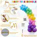 AerWo Lighted Balloon Arch Kit 9.35FT & 6FT, Free Bending Half Balloon Arch Stand with Base, Floor Gold Balloon Arch Frame for Wedding Birthday Party Baby Shower Yard Lawn Home Christmas Decorations