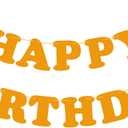 Orange Happy Birthday Banner Sign for Walls, Doors, Backdrops, Yards and Indoor/Outdoor Decorations