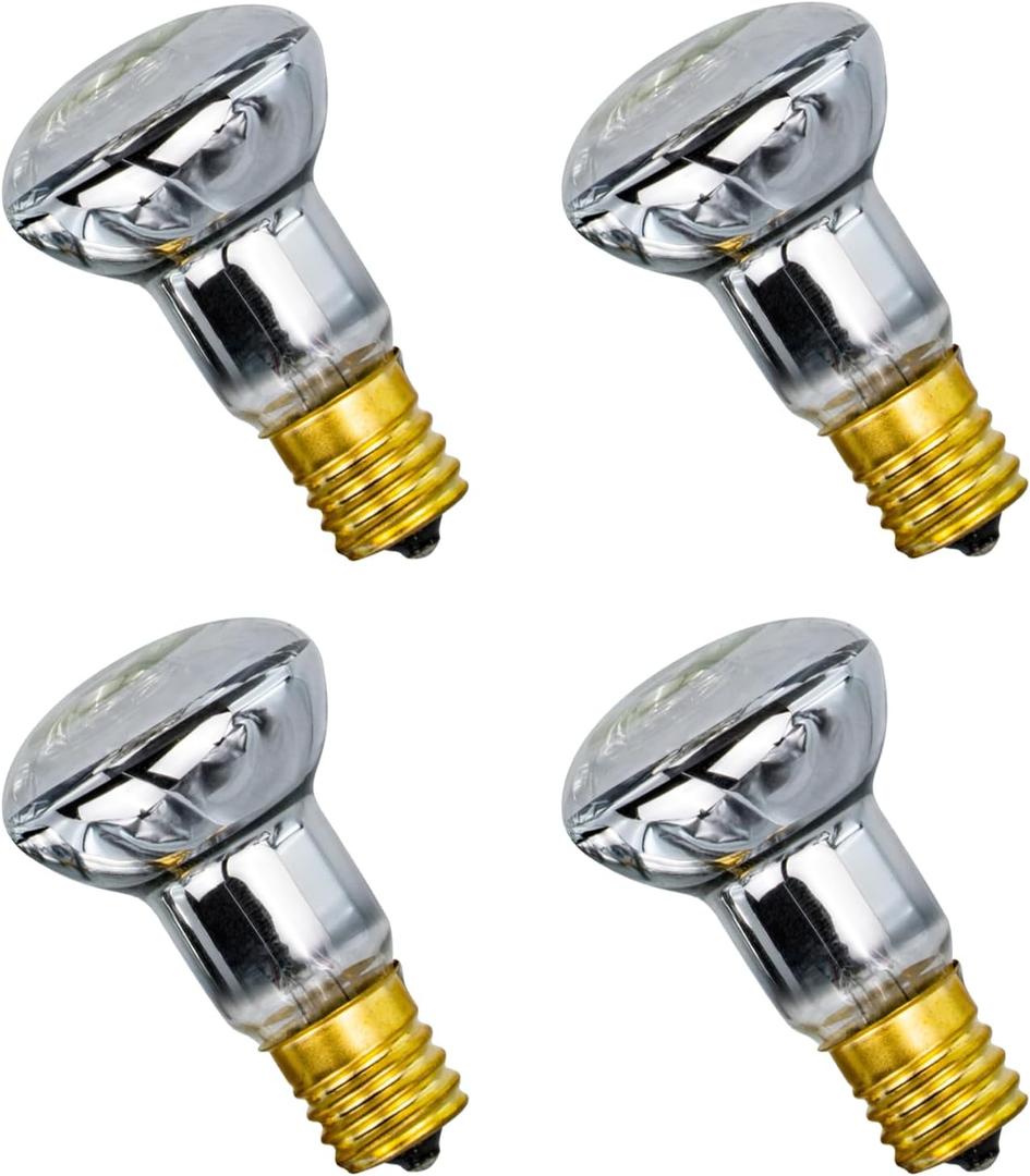 4 Pack Lava Lamp Replacement Bulb R39 E17 30W 120V Reflector Bulbs,Glitter Lamps,Incandescent for Bedroom and Office Bulb Lava Lamp Bulbs,Yellow,Heat Lamp Reflector Bulbs
