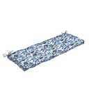 Arden Selections Outdoor Plush Modern Tufted Bench Cushion, 48 x 18, Water Repellent, Fade Resistant, Tufted Bench Cushion for Bench and Swing 48 x 18, Blue Garden Floral