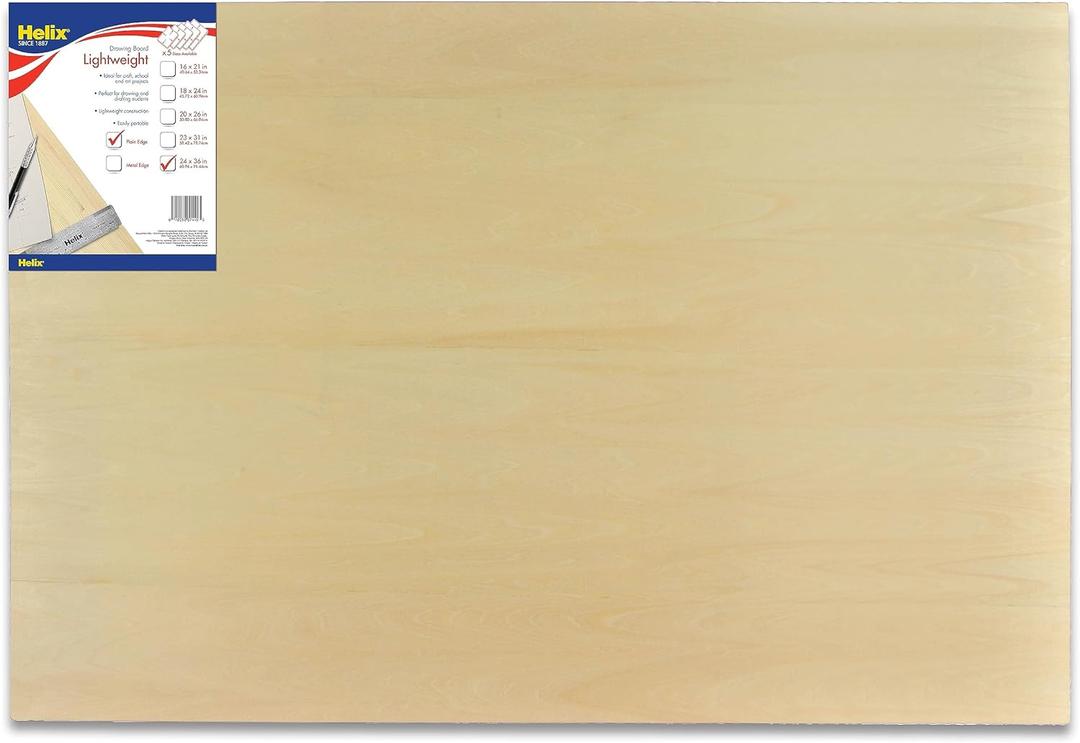 Maped - Helix Wooden Lightweight Drawing Board 24 x 36 Inch - Students and Artists - Sketching Outdoors - Lightweight Portability - Premium All-Wooden Construction, Sanded Basswood, Air-Tite core