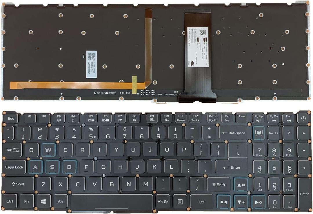 Laptop Replacement US Layout RGB Colorful Backlight Keyboard for Acer Nitro 5 AN515-43 AN515-54 AN515-55 AN517-51 Nitro 7 AN715-51 Predator Helios 300 PH315-52 PH315-52-710B PH315-52-76NS