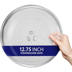 IMPRESA Microwave Glass Plate - 12.75" Diameter Glass Microwave Plate Replacement - Even Heat Distribution, Turntable Tray - Compatible with Sears, Kenmore & LG