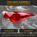 Dasbecan Halogen Tail Light Assembly Compatible with 2011-2013 Hyundai Elantra Right Passenger Side Taillight With Bulb Rear Lamp Replace #924023Y000 HY2805119