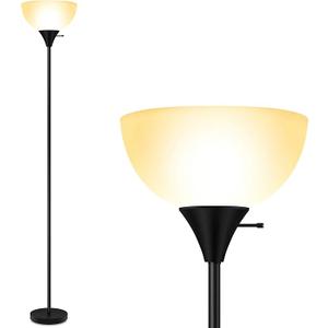 BoostArea Floor Lamp, 70.1” Tall Lamp, LED Black Floor Lamp, E26 Base, Eye-Caring, Modern Torchiere Floor Lamps for Living Room, Bedroom, Office（Bulbs not Included）