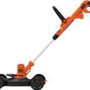 BLACK+DECKER Electric Lawn Mower, Weed Eater and Edger 3-in-1 Combo, Corded 12-Inch 6.5 Amp Electric Weed Wacker and Compact Push Mower (BESTA512CM)