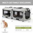Extra Large Cat Carrier Soft Sided, Portable Small Dog Carrier for 2 Cats, 24"x16.5"x16" Car Travel Folding Comfortable Design with Litter Box and Bowls, Grey-2+ Litter Box+ Bowl