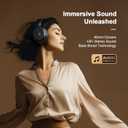 Calmbee Bluetooth Headphones, Hybrid Active Noise Cancelling Wireless Headphones Over Ear with Microphone, Up to 140H Playtime, Transparency Mode, Deep Bass, Clear Calls, Comfort fit for Travel, Home