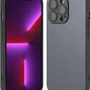 Compatible with iPhone 13 Pro Hard Body AG Glass Matte Frost Cellphone Mobile Basic case Cover casing funda para Drop Protection Camera Lens Protection Raised Bezels (Black)