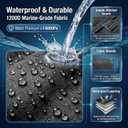 1200D Ratchet Boat Cover 20-22ft with Motor Cover,Black