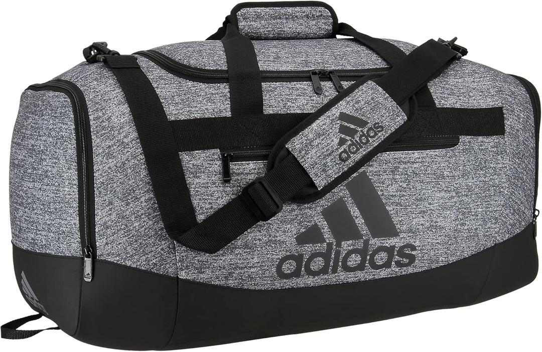 adidas Unisex Defender 4.0 Gym Duffel Bag for Men and Women (Medium (66L), Jersey Onix Grey/Black)