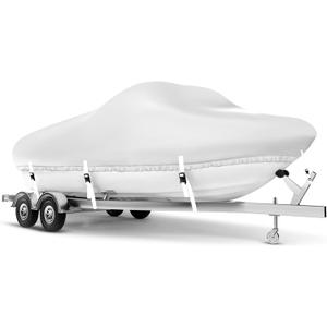 Boat Cover 22-24 ft, Waterproof 1200D Heavy Duty Boat Cover, PU Marine Grade Polyester Boat Covers 22-24 ft, Fits Bass, V-Hull, Tri-Hull, Runabout, Jon, Fishing, Trailerable, Beam Width 115 inch