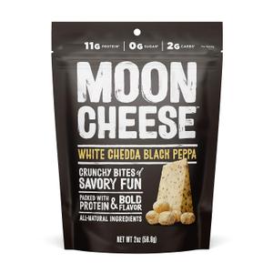 MOON CHEESE White Cheddar Black Pepper Cheese Snack, 2 OZ (EXP 09/27/26)