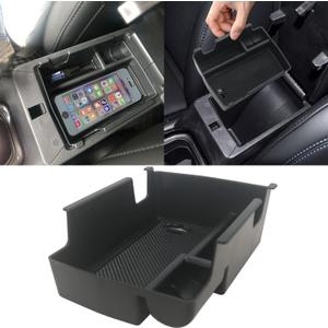 YOCTM Center Console Tray Armrest Secondary Glove Storage Box Compatible with Jeep Compass 2022 2023 2024 2025 Black Interior Accessories Center Console Organizer (Armrest Box)