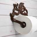 Comfify Decorative Cast Iron Octopus Toilet Paper Holder Wall Mounted Nautical Bathroom Decor Kraken Design Easy to Install with Screws & Anchors Rust Brown
