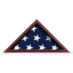 Flybold Flag Display Case for Burial Flag - 25.5 x 13 Inch Flag Holder and Flag Case with Anti-Fade Finish, Clear Scratch-Resistant Glass, Wall Mount or Tabletop Flag Display Case for Burial Flag