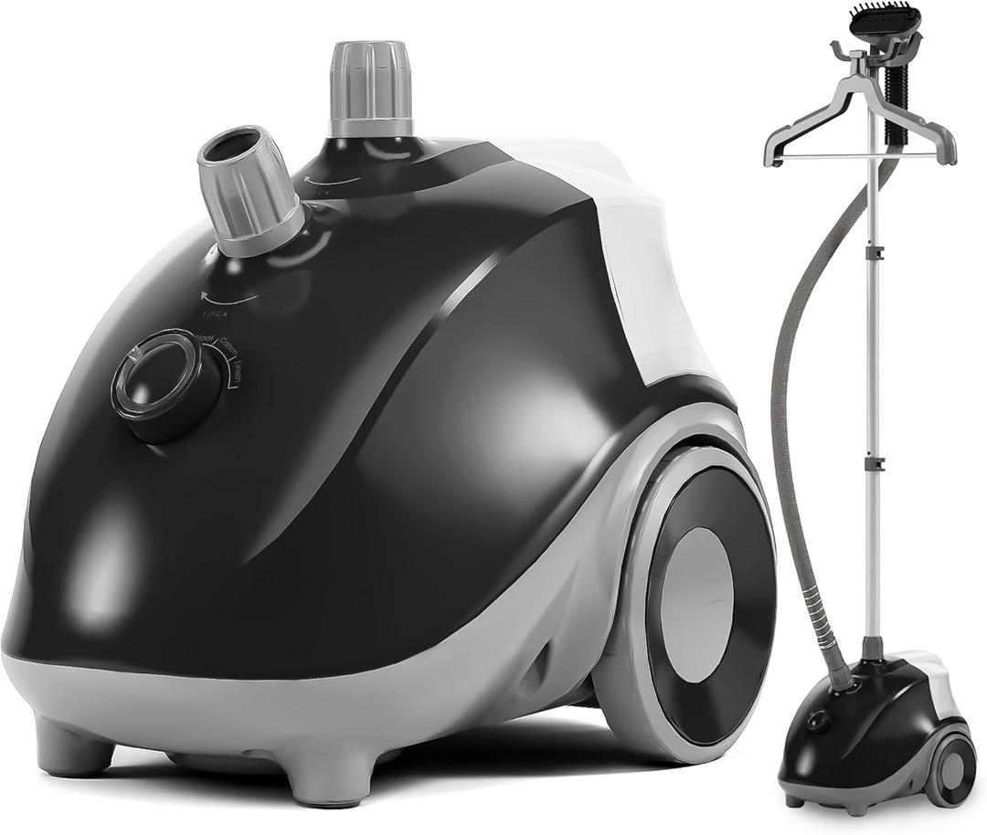 Garment Steamer for Clothes Standing, 1500W Efficient Clothes Steamer Standing with Wheels, Professional 58OZ Water Tank for Continuous Steaming, Fast Heating Wrinkle Remover