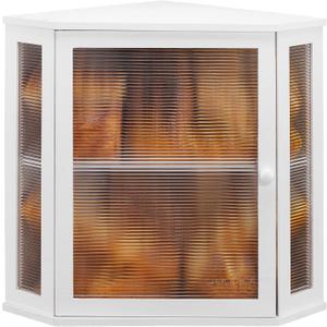 Corner Bread Box for Kitchen Countertop - Bamboo Large Capacity Bread Storage Bin with Acrylic Wavy Door Panel,Bread Box (White,Extra Large)