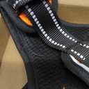 PHOEPET Reflective Dog Harness Large Breed Adjustable No Pull Vest with with Handle 2 Metal Rings 3 Buckles [Easy to Put on & Take Off](L, Orange)