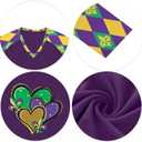 Mardi Gras Shirts for Women Funny Carnival Tuesday T Shirt New Orleans Party Shirt Mardi Gras Outfit Long Sleeve Tops (M)