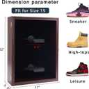 Memorabilia Shoe Display Case Wooden Frame Wall Mount Acrylic Clear Door Sneaker Cabinet Containers Storage Shelves Boxes 98% UV Protection LockableDouble Shoe-Cherry (Double Shoe-Cherry)