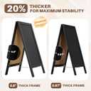 4 THOUGHT Heavy Duty A-Frame Magnetic Chalkboard 40"x20", 0.8" Thickened Solid Pine Wood Sandwich Board, Sturdy Windproof Standing Sign for Outdoor Restaurants, Cafes (Black)