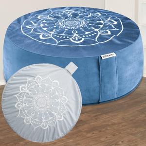 Hihealer Meditation Cushion, Traditional Tibetan Meditation Pillow Velvet Cover - Large Floor Cushion Seating for Adults - Yoga Buckwheat Bolster for WomenMoms (Restful Light Blues) Hihealer Meditation Cushion, Traditional Tibetan Meditation Pillow Velvet Cover - Large Floor Cushion Seating for Adults - Yoga Buckwheat Bolster for WomenMoms (Restful Light Blues)