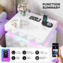 Dystler LED Nightstand with Charging Station,3 Drawers Night Stand with Lockable Hidden Storage,Smart Bedside Table with Human Sensor RGB Lights for Bedroom,White, 19.69" W x 15.75" D x 23.62" H