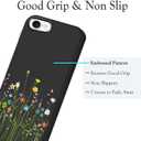 Unov Case Designed for iPhone 17e / 16e, Black Phone Case with [Anti-Slip Embossed Pattern], Shockproof Slim Protective [Anti-Scratch TPU] Back Cover, Floral Bouquet