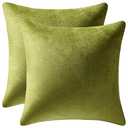 DEZENE Throw Pillow Covers 20x20 Chartreuse: Pack of 2 Cozy Soft Velvet Square Modern Luxury Decorative Throw Pillow Cases for Sofa Couch Living Room Bed Home Decor