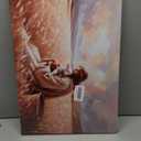 Jesus And Lamb Canvas Wall Art Christ Jesus Finds The Lost Lamb The Shepherd Painting Picture Wall Decor Religious Beliefs Poster Print Artwork for Living Room Bedroom Church Home Decoration (24"L x 16"W)