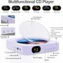 MICOCIOUS Portable CD Player with Bluetooth Desktop CD Player for Home CD Music Players with Remote Control,Timer,Built-in Dual Speakers with LED Display Home Audio Boombox FM Radio (Purple)