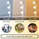 Kotdning Vanity Mirror with Lights,Lighted Vanity Mirror with 9 Dimmable Bulbs for Dressing Room & Bedroom,3 Color Lighting,Modes Detachable 10x Magnification 360Ratation(White) 12" L x 14.4" W