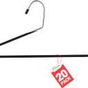 Open Ended Pants Hangers 20 Pack Non Slip Pants and Jean Hangers for Closet Space Saving Clothes Hanger Strong, Durable, Organize Your Closet and Save Space Skirt Hangers Black (20)