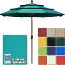 EliteShade USA 10-Year-Non-Fading 9ft 3-Tier Market Patio Umbrella, Commercial Grade Outdoor Table Umbrella with Crank Open, Windproof & UPF 50+ UV Protection, Heavy Duty Ventilation for Garden, Deck, Pool, Backyard, Beach & Bistro, Teal