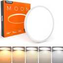 TALOYA Flush Mount 12 Inch Ceiling Light (Milk White Shell), 20W Surface Mount LED Light Fixture for Bedroom Kitchen, 5 Color Temperatures in One, 0.94 Inch Thickness Round