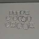 15PCS Silver Vintage Resin Picture Frame Small Picture Frame Mini Photo Frames Tiny Antique Frames Oval Rectangle Wall Hanging for Jewelry DIY Display Party Hotel Decor Photography Mobile Phone Photo