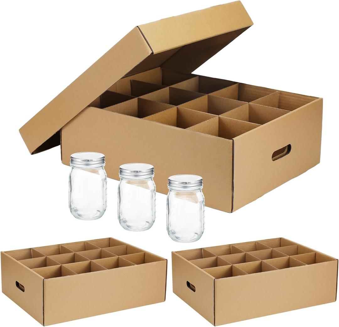 3 Pcs Mason Jar Storage Boxes 16 oz Regular or Wide Mouth Canning Boxes