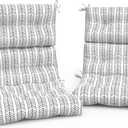 Outdoor High Back Patio Chair Cushions, Tufted Rocking Chair Cushions, Adirondack Cushions for Garden Porch Home Office Chairs Use, 44 x 22 x 4, 2 Pack, Herringbone Black White