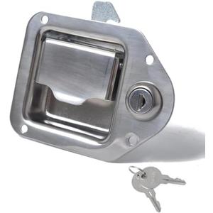 Truck Tool Box Latch, Stainless Steel Trailer Toolbox Handle Latch with Lock 4-3/8" x 3-1/4", with 2 Keys for Truck, RV, Trailer, UTV, Campers (Missing Keys)