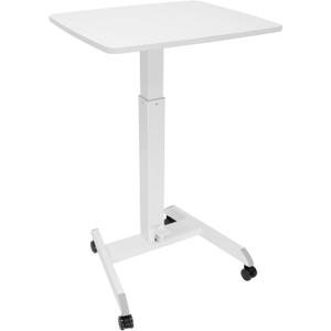 Mount-It! Adjustable Rolling Laptop Desk, Mobile Standing Desk with Wheels, Small Sit-Stand Computer Cart for Home, Office, or Classroom, 29.644.2" Height, 23.6"x20.5" Desktop, White