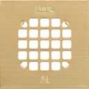Oatey 42361 Universal 4-1/4 in. Snap-Tite Square Shower Strainer in Brushed Gold