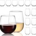 Libbey Stemless Wine Glasses Set of 12, Dishwasher Safe Set Of Wine Glasses, Perfect for Cocktails, Water, and Outdoor Glassware, 12 Count
